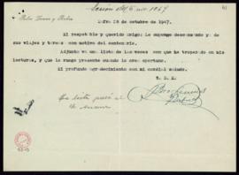 Carta de Pedro Lemus al oficial primero de la secretaría con la que le remite una lista de voces ...