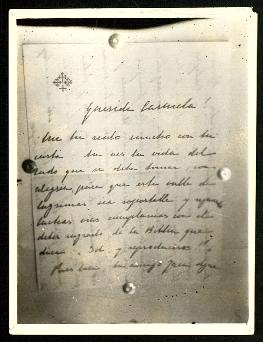 Reproducción fotográfica de una carta de Alfonso XIII a la marquesa del Mérito
