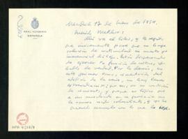 Carta de Federico García Sanchiz a Melchor Fernández Almagro con la que le manda un libro para qu...