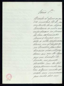 Carta del conde de Cheste al secretario, Mariano Catalina, por la que manifiesta su agradecimient...