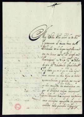 Carta de José de Bolaños a Vincencio Squarzafigo de agradecimiento por el envío del tercer tomo d...