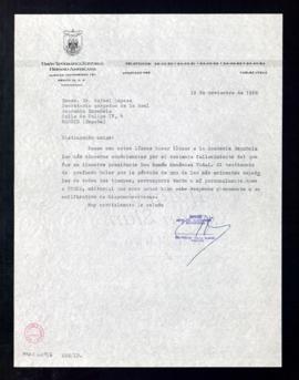 Carta de Antonio Ramos Espinós, director de Unión Tipográfica Editorial Hispano Americana, a Rafa...