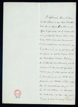 Carta de Joaquín Rubió y Ors al director [el conde de Cheste] con la que remite un ejemplar de la...