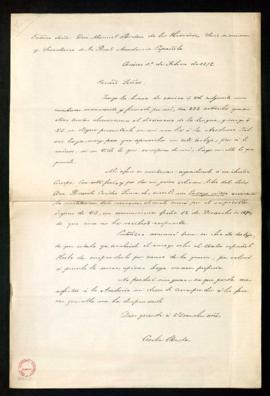 Carta de Cecilio Acosta a Manuel Bretón de los Herreros con la que remite un cuaderno manuscrito ...