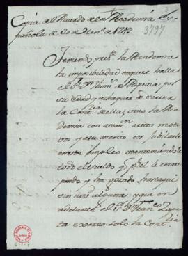 Copia del acuerdo tomado en junta de 30 de enero de 1749 de jubilación del cargo de contador de T...