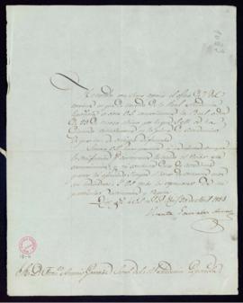 Carta de Vicente González Arnao a  Francisco Antonio González, secretario, de acuse recibo del of...