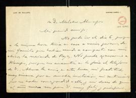 Carta de Luis de Zulueta a Melchor de Almagro en la que se disculpa por no haber podido atender s...