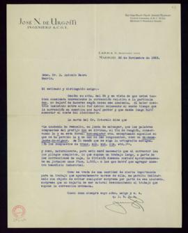 Carta del director técnico de Calpe a Antonio Maura en la que le manifiesta que para realizar la ...