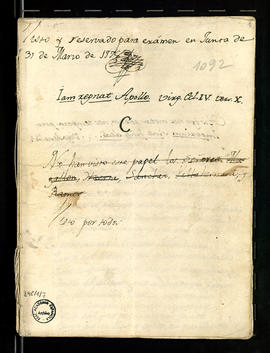 Composición titulada La Pyronea de Cortés [de Tomás Báguena], presentada con la letra C al Premio...
