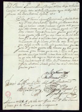 Orden del marqués de Villena de libramiento a favor de Pedro Serrano Varona de 936 reales y 24 ma...