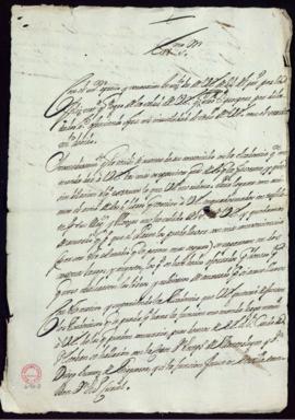 Minuta de la carta de Vincencio Squarzafigo al marqués de Villena [Mercurio Antonio López Pacheco...
