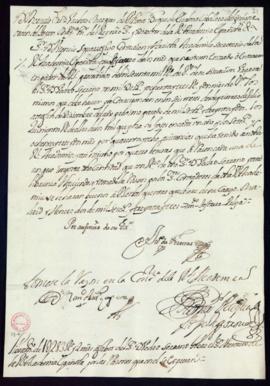 Orden del marqués de Villena del libramiento a favor de Pedro Serrano Varona de 1283 reales y 2 m...