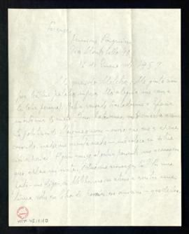 Carta de Jorge Guillén a Melchor Fernández Almagro en la que le dice que había pensado instalarse...