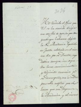 Carta del marqués de Santa Cruz [José Gabriel de Silva Bazán] a Fran[cis]co Antonio González en l...