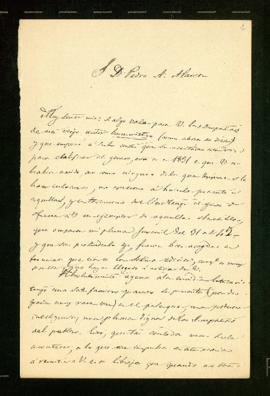 Carta de Ramón de Mesonero Romanos a Pedro Antonio de Alarcón con la que adjunta un ejemplar de s...