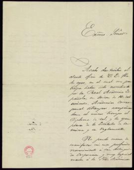 Carta de Antoine de Latour al secretario, Manuel Bretón de los Herreros, de agradecimiento por su...