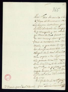 Carta de Francisco Sancho Granado a Vincencio Squarzafigo de agradecimiento por el envío del segu...