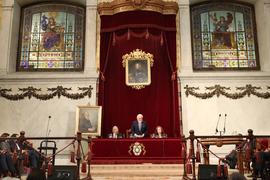 Darío Villanueva, director de la Real Academia Española, durante su intervención en la inauguraci...