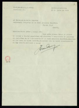 Carta de J. A. van Praag a Julio Casares con la que le envía 112 papeletas con palabras o acepcio...