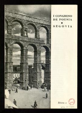 Boletín del I Congreso de poesía de Segovia