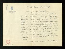 Carta de Federico García Sanchiz a Melchor Fernández Almagro en la que le dice que Marisabel le h...