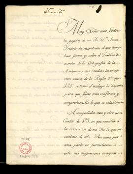 Carta de Bernardo de Iriarte a Francisco Antonio de Angulo en la que le comunica que ha encontrad...