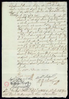 Orden de Mercurio Fernández Pacheco del libramiento a favor de Carlos de la Reguera de 1837 reale...
