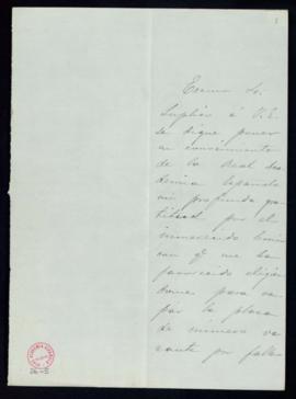 Carta de J[uan] Ant[oni]o Cavestany al secretario, Mariano Catalina, de agradecimiento a la Acade...