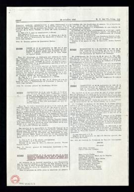 Fotocopia del Boletín Oficial del Estado del 10 de octubre de 1981, en el que aparece publicada l...
