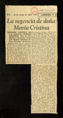 La regencia de doña María Cristina