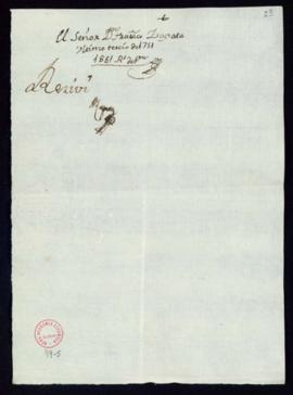 Recibo de Francisco Antonio Zapata de 1861 reales de vellón