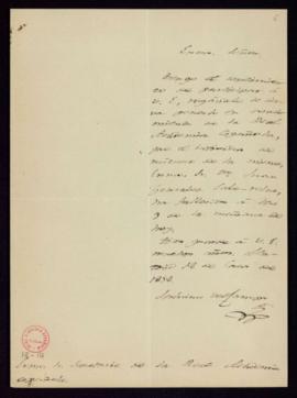 Carta de Jerónimo del Campo [a Manuel Bretón de los Herreros] en la que le comunica el fallecimie...
