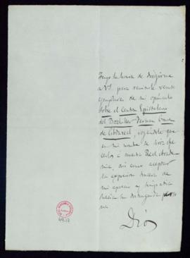 Carta de Adolfo de Castro al secretario con la que remite veinte ejemplares de su opúsculo Sobre ...