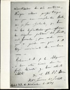 Carta de Antonio Cánovas del Castillo