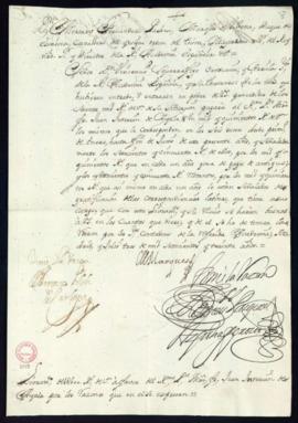 Orden del marqués de Villena de libramiento a favor de Juan Interián de Ayala de 1500 reales de v...