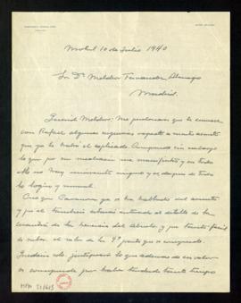 Carta de Fernando [Moreu Díaz] a Melchor Fernández Almagro en la que le dice que cree que Carrasc...