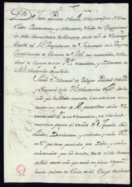 Libramiento de 288 reales de vellón a favor de Ignacio de Luzán