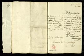 Carta orden de Juan Crisóstomo Ramírez Alamanzón a Rafael Sánchez Aguilera para que entregue a Ma...