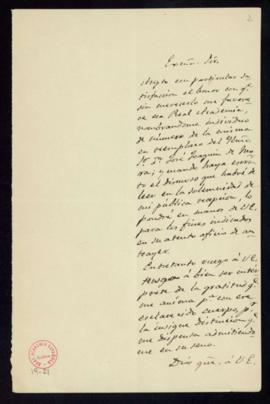 Carta de Ant[oni]o de los Ríos y Rosas a Manuel Bretón de los Herreros, secretario, de agradecimi...