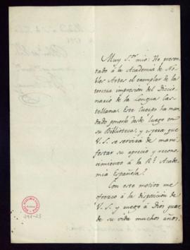 Carta de José Moreno a Manuel de Lardizábal y Uribe en la que le agradece el envío del ejemplar d...
