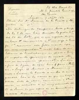 Carta de Antonio Flores a Fermín de la Puente y Apezechea en la que se excusa por no haberle avis...
