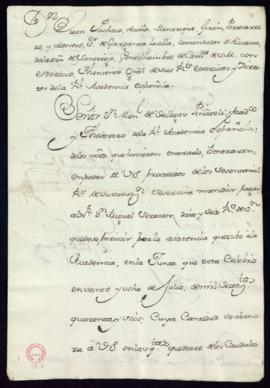 Orden del marqués de Villena de libramiento a favor de Miguel Serrador de 16 reales de vellón