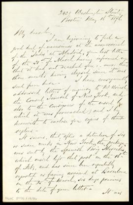 Copia de la carta de Charles Frederick Bradford a Manuel Tamayo y Baus, secretario, en la que le ...