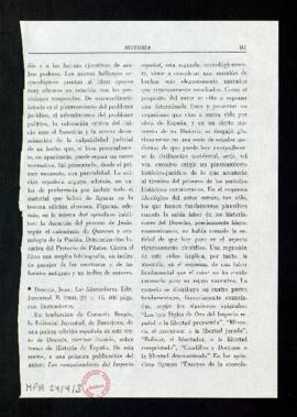 Fernández Almagro, Melchor. Historia política de la España contemporánea