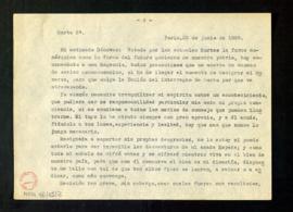 Copia de la carta de Isabel [II] a Antonio Cánovas del Castillo en la que le pide que le aconseje...