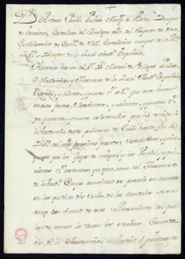 Libramiento de 3034 reales de vellón a favor de Manuel de Villegas y Piñateli