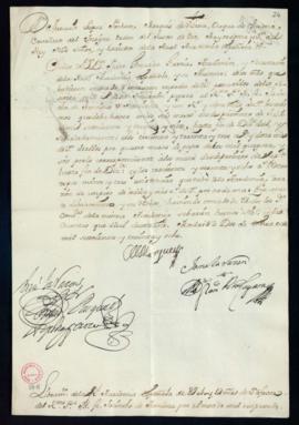 Orden del marqués de Villena del libramiento a favor de Jacinto de Mendoza de 701 reales y 12 mar...