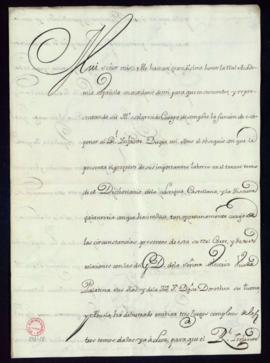 Copia de la carta de José de Montealegre a Vincencio Squarzafigo en la que acepta la comisión enc...