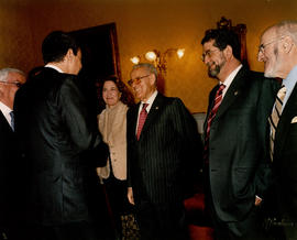 El presidente del gobierno, Jose Luis Rodríguez Zapatero, y Eduardo García de Enterría se saludan...