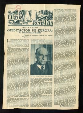 Meditación de Europa, por José Ortega y Gasset
